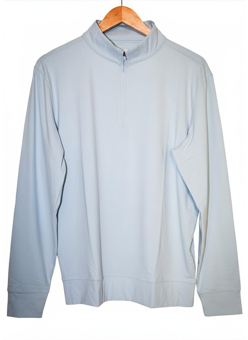 THE AINSDALE - HEATHERED POWDER BLUE 1/4 ZIP