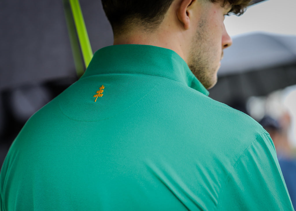 THE AINSDALE - HEATHERED BOTTLE GREEN 1/4 ZIP